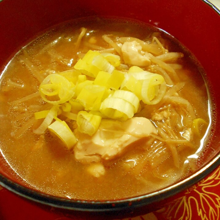 満足！炒めもやしとうふの味噌汁